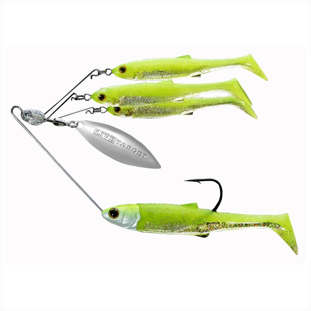 Live Target Baitball Spinner Rig Sinking MS 14gr Chartreuse/Silver