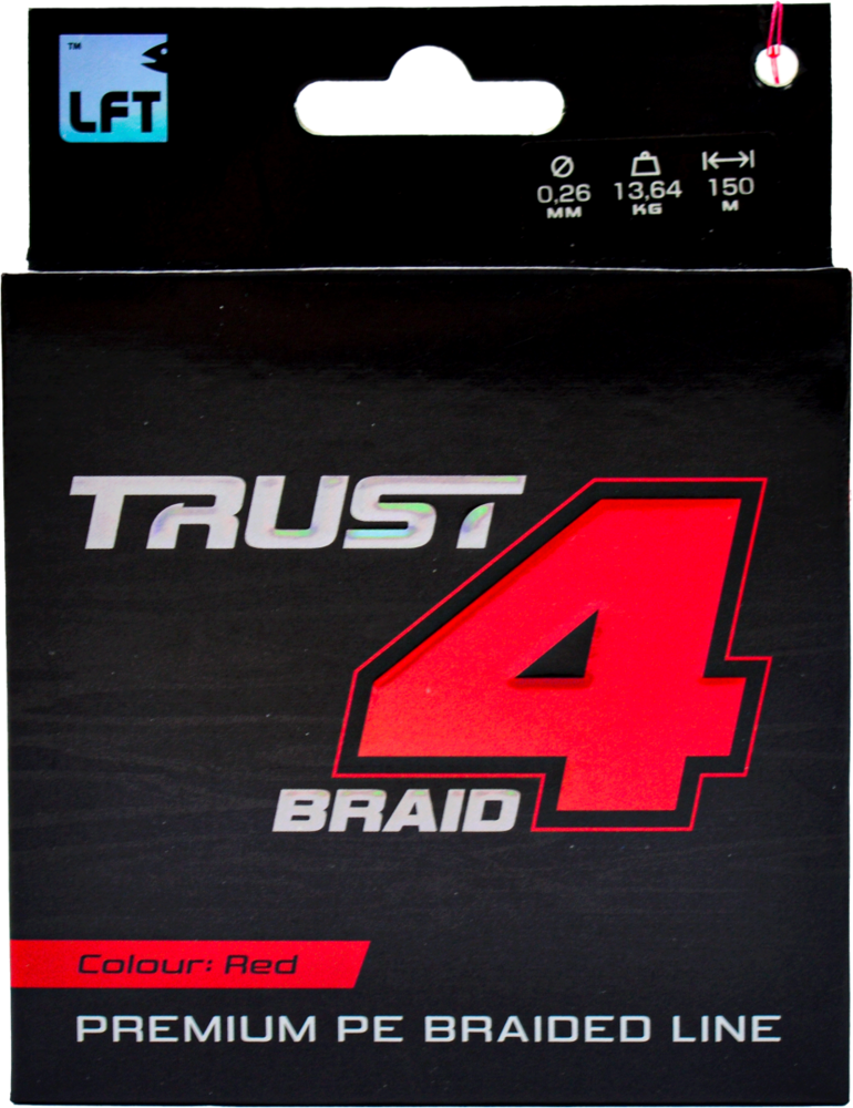 LFT Trust 4-Braid PE Red 150mtr