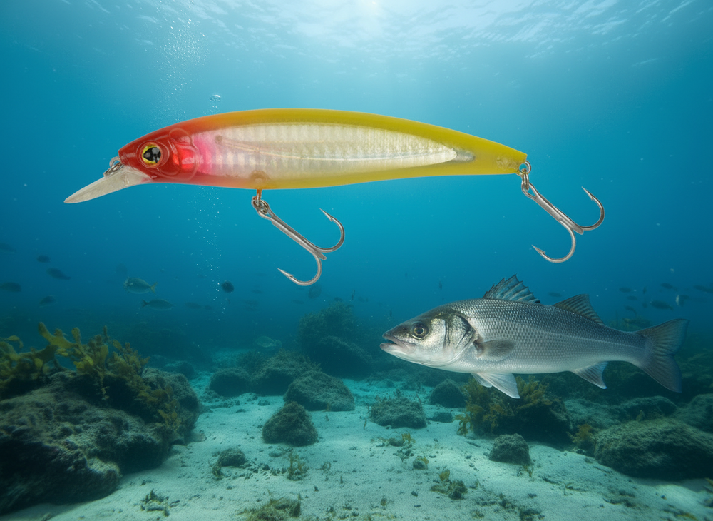 LFT Seabass Lure 12cm. 22gr. F. / Red Head Yellow (0&gt;1,50mtr.)