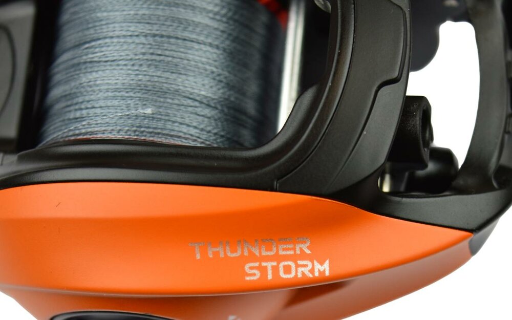 LFT Thunder Storm Baitcast LH Fire Orange (Braid 18/100 Grey)