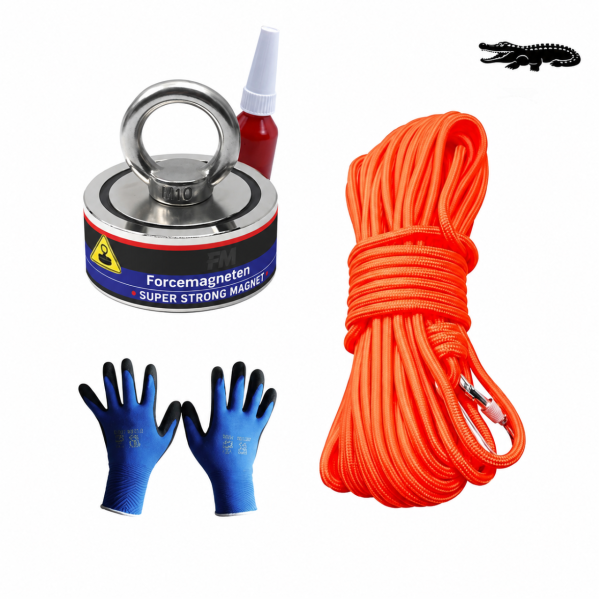 Powerset 300kg The Baby Crocodile | Dubbelzijdige Magneetvissen Set