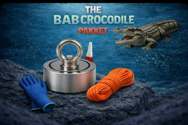 Powerset 300kg The Baby Crocodile | Dubbelzijdige Magneetvissen Set