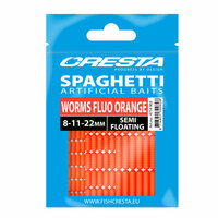 Cresta Spagetti Worms Fluo Orange 8-11-22mm