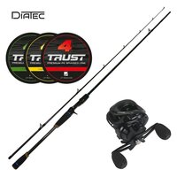 LFT hengel set DiaTec XF Baitcast 210 30-60gr. + Storm II  Braid 14/00 Yellow