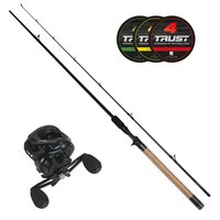 LFT hengel set Legend Baitcast 210 20-50gr. + Storm II Braid 14/00 Red
