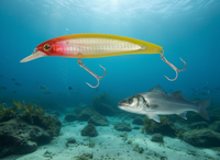 LFT Seabass Lure 12cm. 22gr. F. / Red Head Yellow (0&gt;1,50mtr.)