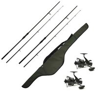 LFT karper hengelset 2 x Limit Stalker 10ft. 2,75 lbs  + molen Limit Black 3000FD (+double Sleeve) 
