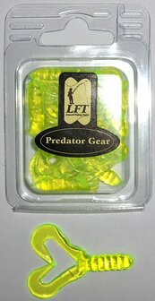 LFT Bass Twin Twisters 5 cm (10x) fluor chartreuse