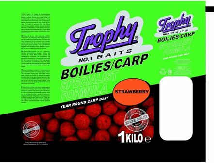 Trophy Boilies 1kg/15mm Strawberry