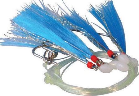 Albatros Mackarel Rig 5 hooks Blue Glitter