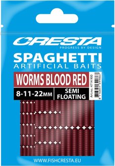 Cresta Spagetti Worms Blood Red 8-11-22mm
