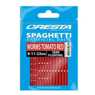 Cresta Spagetti Worms Tomato Red 8-11-22mm