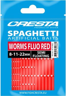 Cresta Spagetti Worms Fluo Red 8-11-22mm