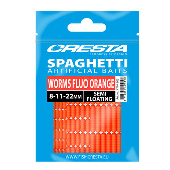 Cresta Spagetti Worms Fluo Orange 8-11-22mm