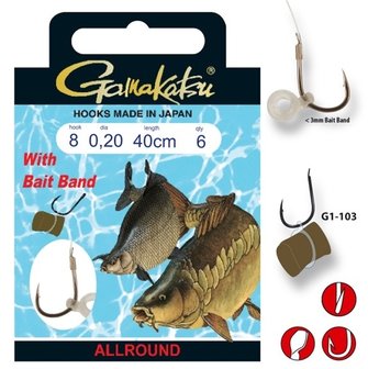 Gamakatsu - hakenboekje allround with baitband haak 12 line 0.16 40cm