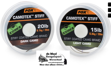 fox - edges camotex stiff 20 m 15lb 6.8kg dark camo