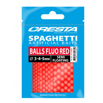Cresta Spagetti Balls Fluo Red 3-4-5mm