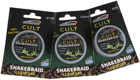 Climax Cult Snake Braid Leadcore 100% Lead Free Weed 30lb. 10mtr