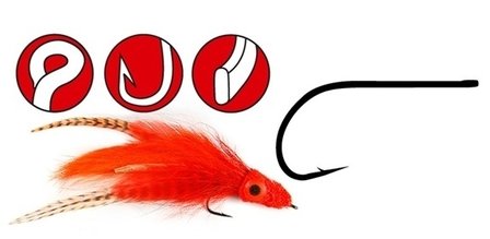 gamakatsu - haak f314 size 8 stream/popper vliegenhaak met oog