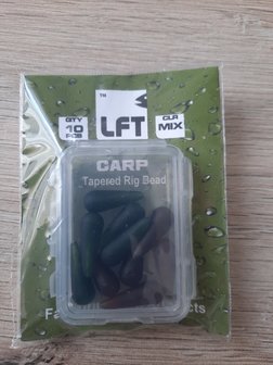 LFT Tapered Rig Bead 10pcs. Mix Brown &amp; Green/Olive