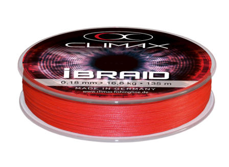 Climax IBraid 135m 16,6kg 0,18mm Fluo Red