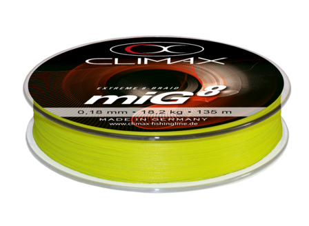 Climax miG 8-Braid 135m 21,9 kg 0,22 mm Fluo Yellow