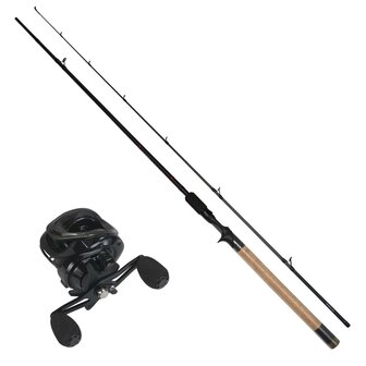 LFT hengel set Legend Baitcast 210 20-50gr. + Storm II Braid 14/00 Red