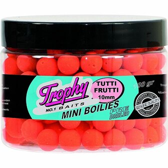 Trophy baits mini boilies pre-drilled 10mm Tutti Frutti