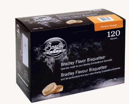 Mesquitebisquetten voor Bradley-rokers 120 Stuks