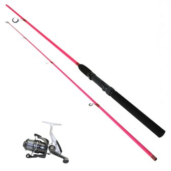 LFT hengelset Fishing Gear Spin 165 cm Pink Combo Set + prime molen 1bb