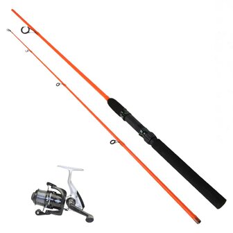 LFT hengelset Fishing Gear Spin 165 cm Orange Combo Set + prime molen 1bb