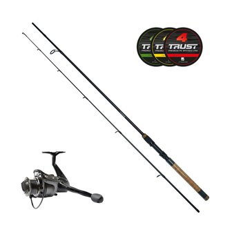 LFT hengelset Legend Spin 270 15-40gr. + molen Wave 3000 (Braid 14/00 Red)