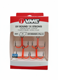 VMC treble hook UV Orange round 1x strong size 1 / dreg