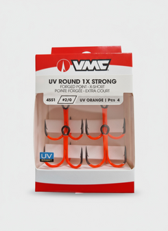 VMC treble hook UV Orange round 1x strong size 2/0 / dreg