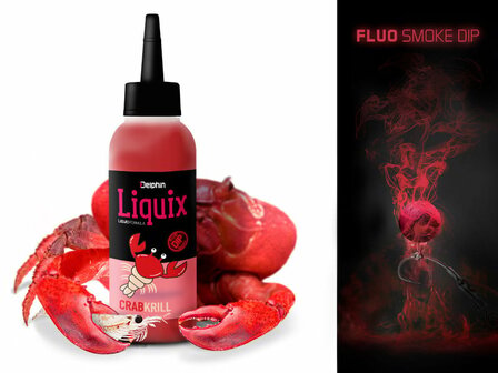 Delphin D Snax LiquiX Crab &amp; Krill Fluo Dip PVA Safe Vleesachtig