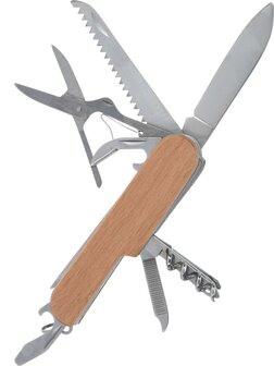 Camp Life Adventure Zakmes 15 Functies RVS (Wood)