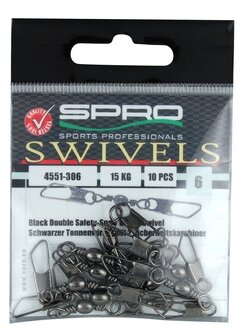 spro -Ton  swivel met dubbele safety snap size 8 12kg