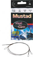Mustad - steel for teeth onderlijn 49 strands 30 cm /12 kg