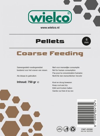 Wielco Coarse Feeding Pellets 750gr. 6mm