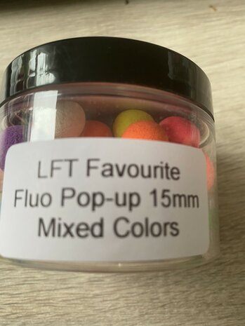 LFT Favourite Carp Fluo Pop-Up Boilies 50gr assortie 15mm