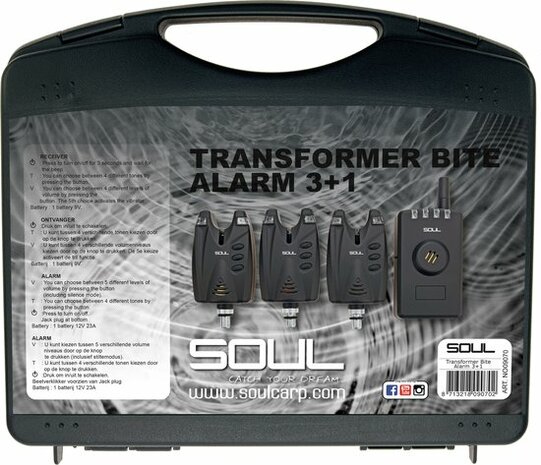 SOUL Transformer Bite alarm Set 3+1 - Beetmelder met Jack plug ingang
