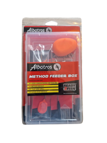 Albatros Method Feeder box 2 x rig , 1 x mould, 1 x flat grip drill, 1 x quick stop needle