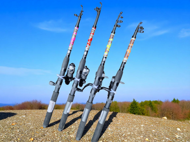 LFT hengelset Battle tele Spin "yellow Camou" 210cm 15-30 gram  + molen Battle-2000fd