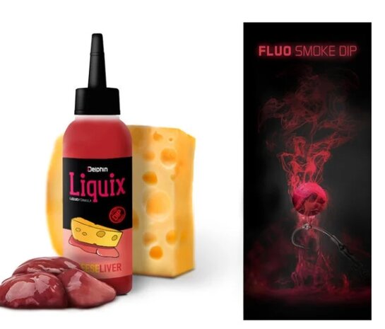 Delphin D Snax LiquiX Cheese Liver Fluo Dip PVA Safe Vleesachtig