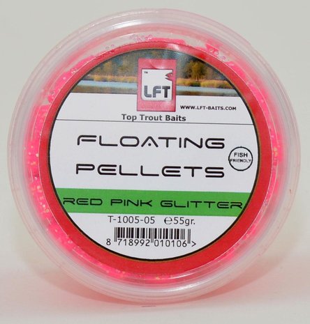 LFT Trout Floating Pellets Red Pink glitter 55gr