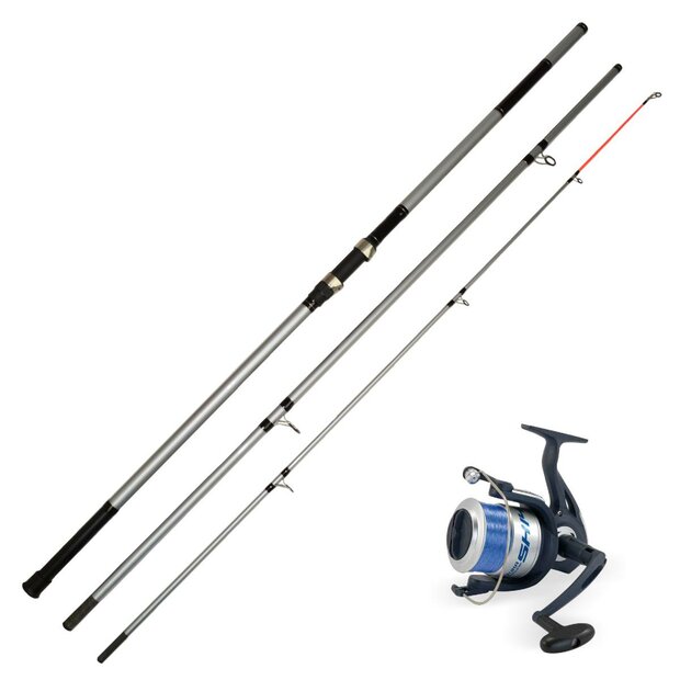 LFT hengel set Atlantic Surf 420 (3) 100-200gr. + Shizuka SK-14