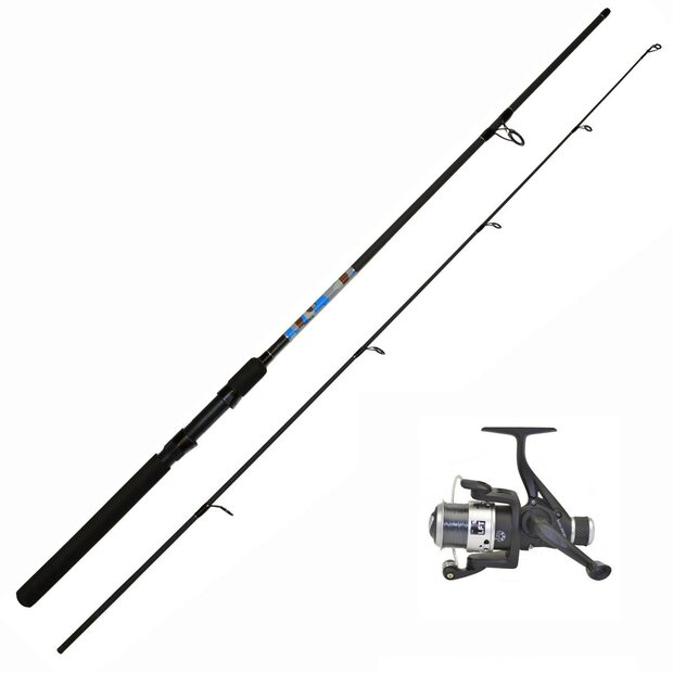 LFT hengelset Battle Spin "blue Camou" 210cm 15-30 gram  + molen Battle-2000RD