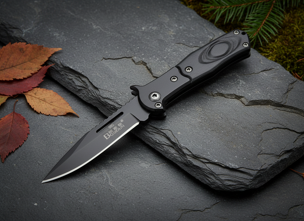 Een uniek zakmes dat is ontworpen voor het echte avontuur. Met zijn gestroomlijnde zwarte ijzeren constructie en lichte ontwerp