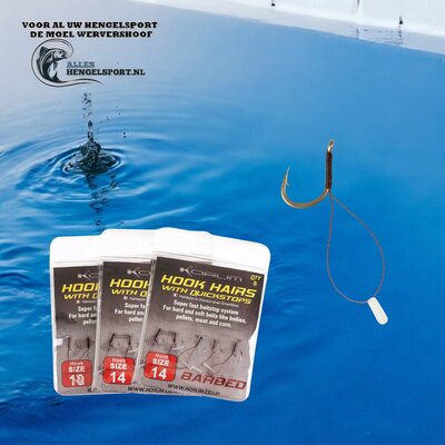 Korum Hook Hairs with quickstops size 12  / 5 stuks